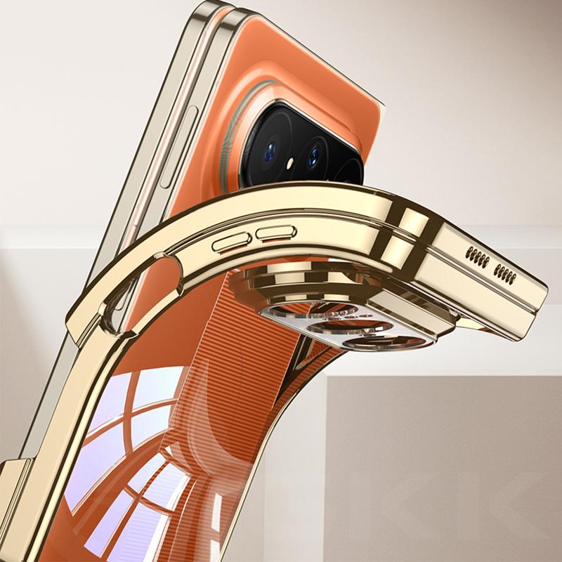 For Huawei Pura X Max Case Luxury Plating Clear Soft Magnetic Phone Hinge Protective Plastic Cover For Huawei Pura X Max Case