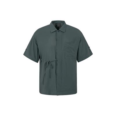 Li Ning X Jackie Chan Collaboration Kung Fu Series Solid Color Casual Cool Short Sleeve Shirt Unisex Shirts Pale-Gray-Green ASHW109-2