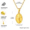 Russian Orthodox Three Bar Cross Pendant Necklace for Women Orthodox Cross Jesus Pendant Stainless Steel Religious Jewelry Gift