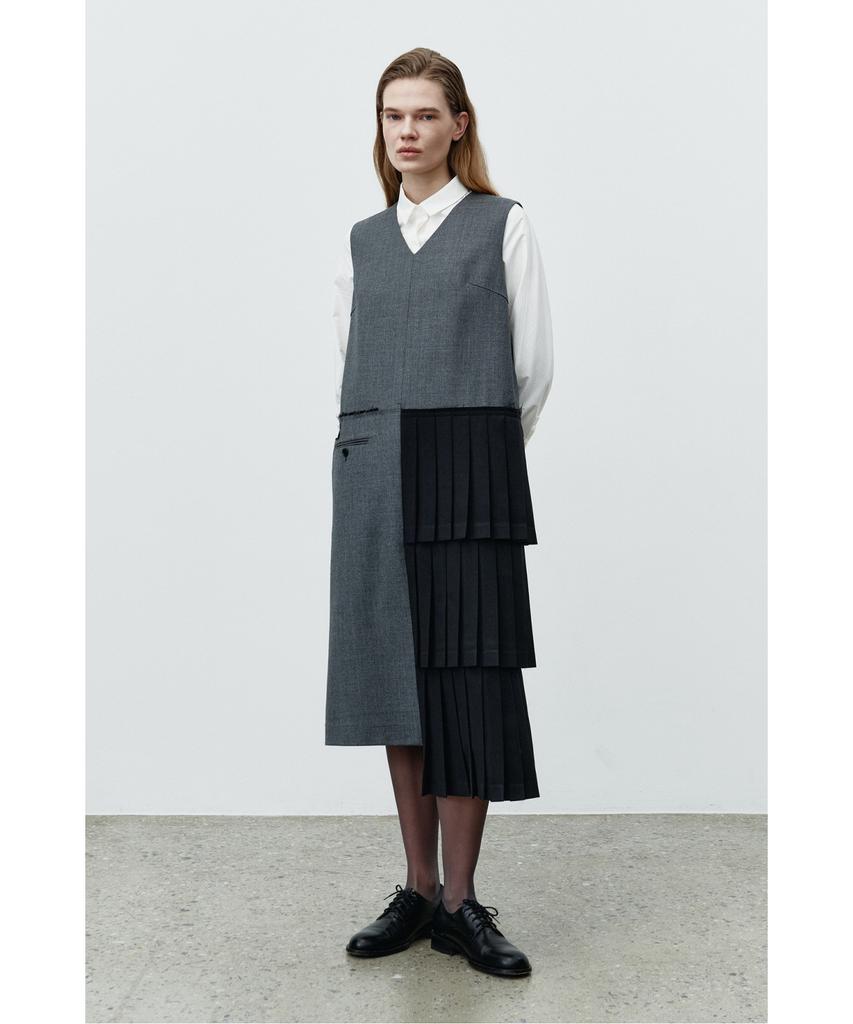 Recorde Pleats Layered Sleeveless Dress Rqdaa25540Gyx