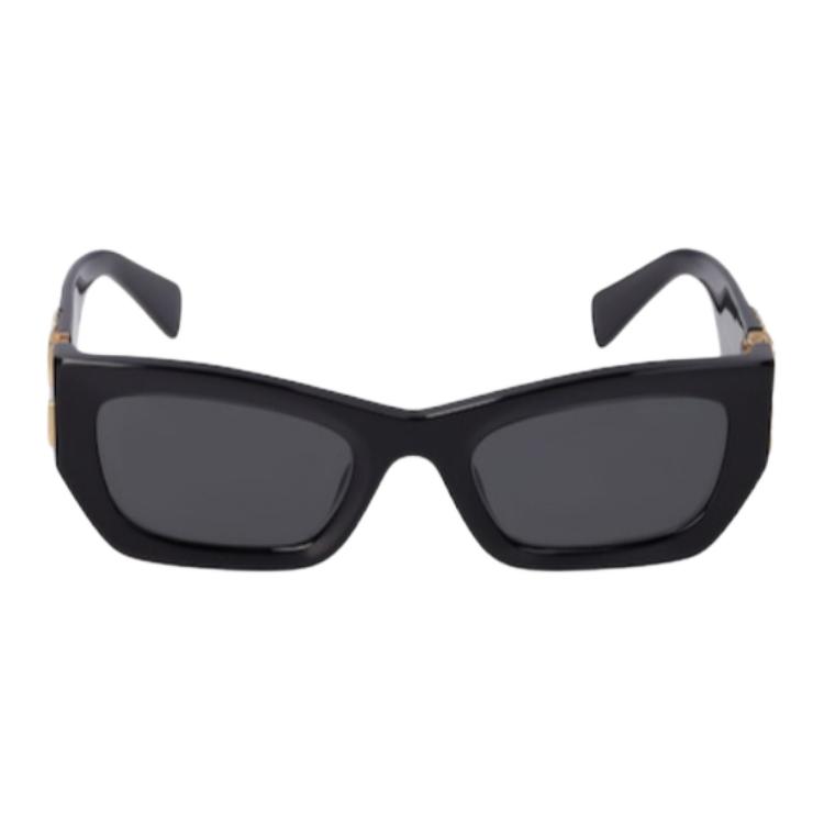 Miu Miu Full Frame Detail Acetate Square Sunglasses Women sunglasses Black 76I-XEV005