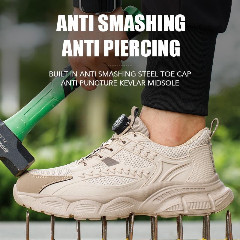Rotating button Safety Shoes Men Steel Toe shoes Work Sneakers Fashion Indestructible shoes non-slip Protective Shoes Size 36-48