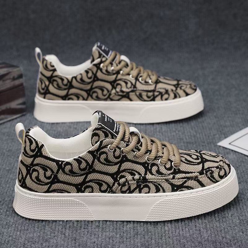 New Sneakers Casual Mens Designer Ethnic Style Board Shoes Fashion Fabric Breathable Increased Internal Flat Platform Shoes38-48