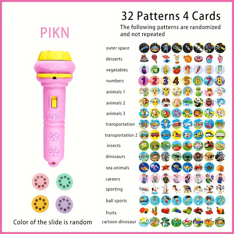 

Fun Projection Flashlight: Stimulate Imagination with 32 Patterns And 4 Cards Suitable Projection flashlight camera toy puzzle розовый