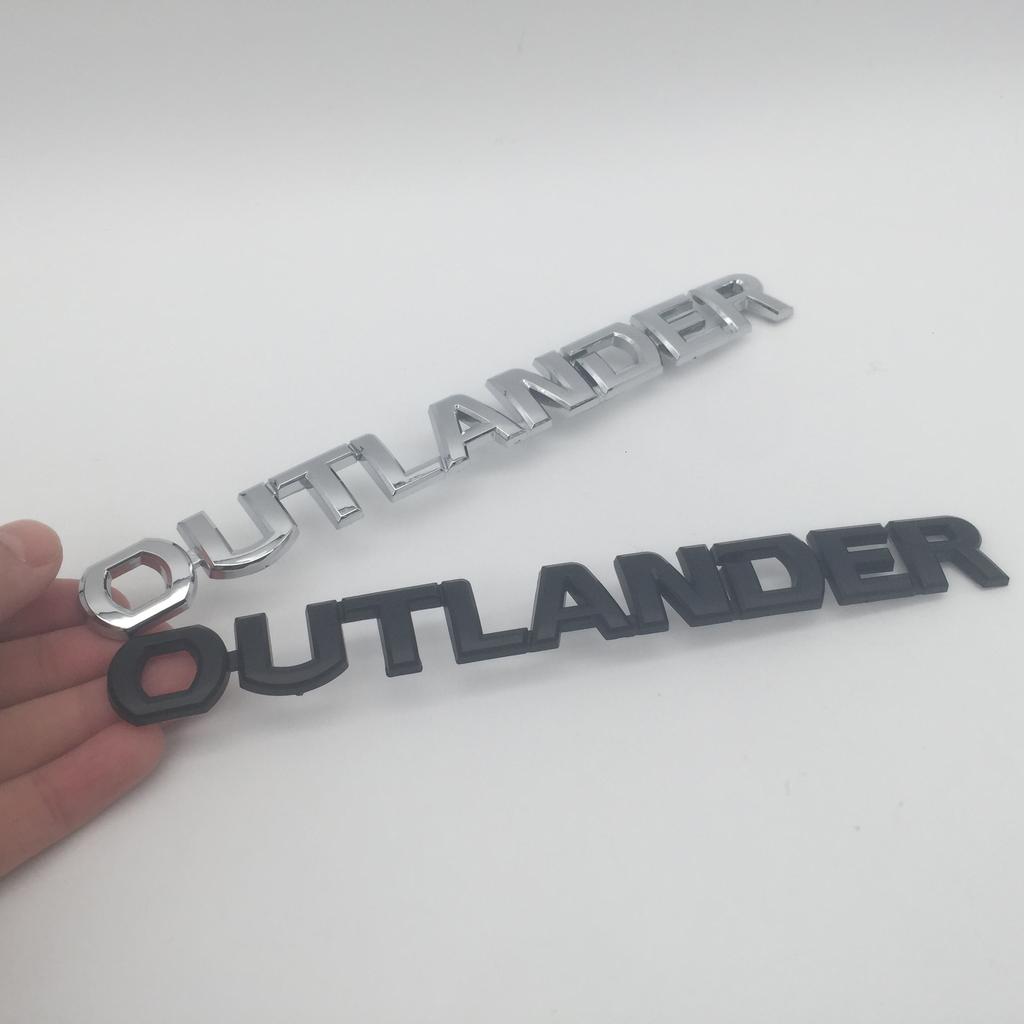 AAZQ1 1pcs 3D ABS for OUTLANDER Car Letter Emblem Fender Side Rear Tail Trunk Decals Badge Sticker Decal Styling Auto Accessories