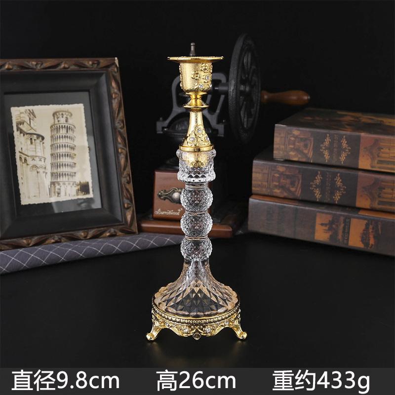 

European Metal Glass Candle Stand Candlestick Holder Candlelight Dinner Props Candle Holder Wedding Decorations Candles Rack