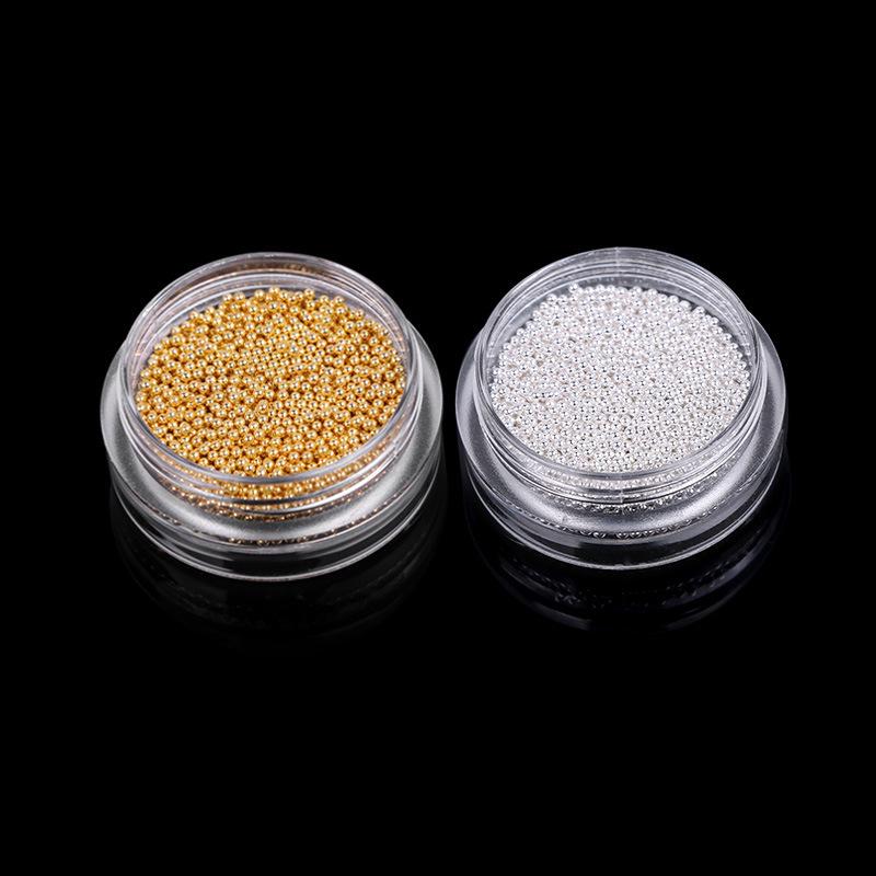 3G Bottled Manicure Steel Ball Nail Art Ornaments Metal Jewelry Gold and Silver Steel Ball Nail Art Decoration