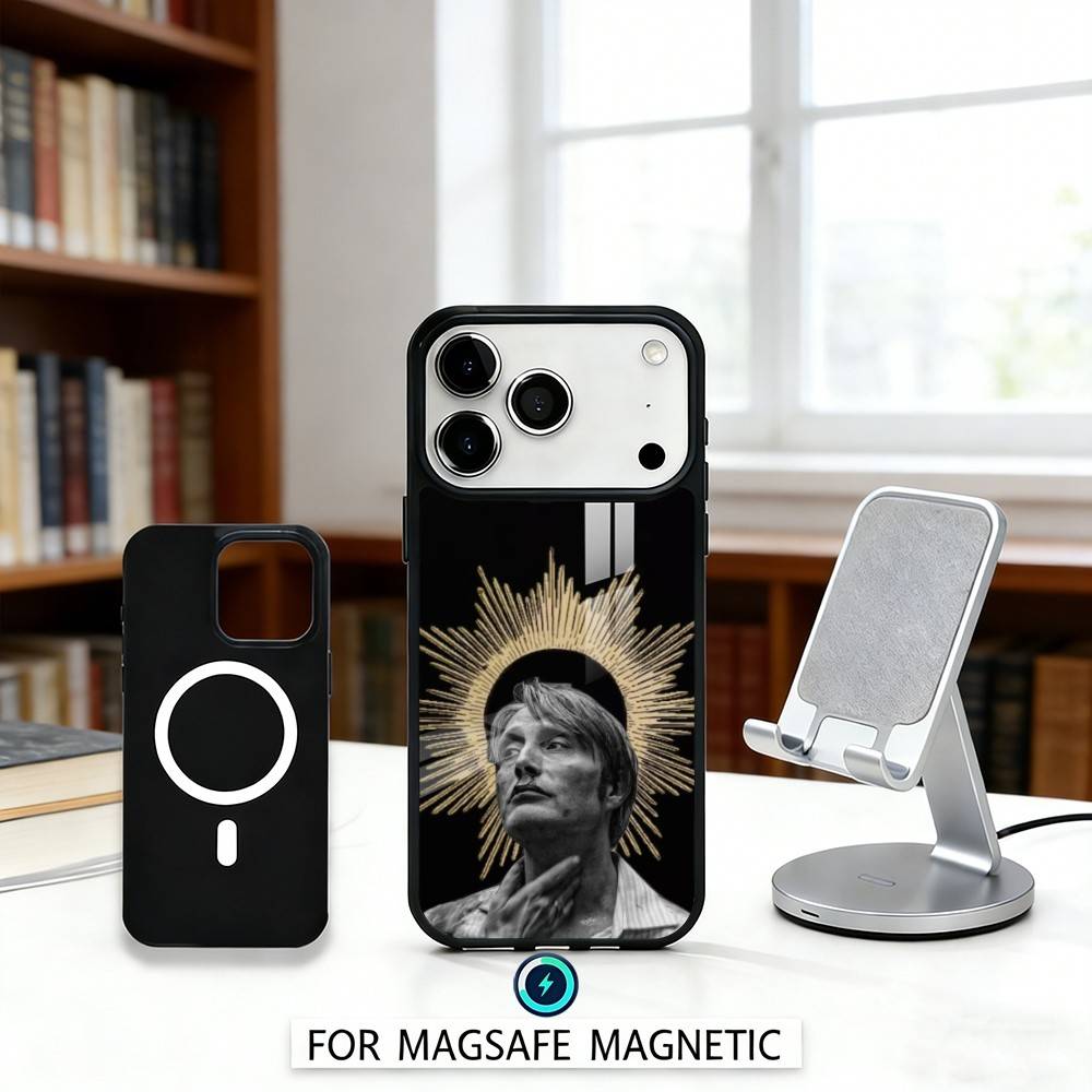 M-Mads M-Mikkelsen H-Hannibal Phone Case Magnetic For iPhone17 16 15 14 13 12 Pro Max For Magsafe Wireless Charging Cover