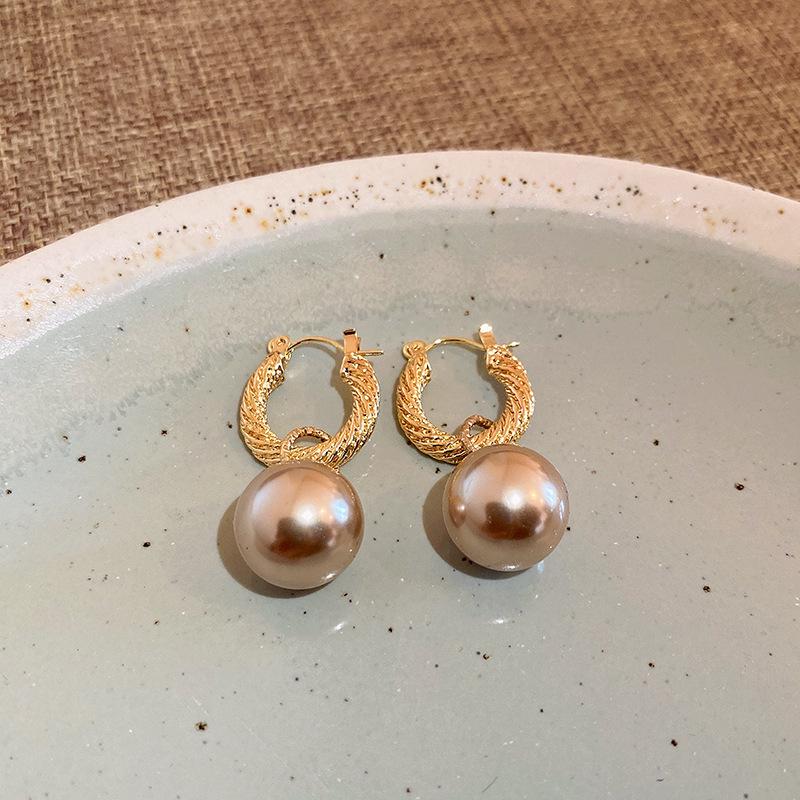 Silver Needle Zircon Pearl Tassel Earrings - Elegant Retro Design for Women