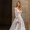 2025 European & American Spring/Summer Wedding Evening Gown - Sexy Lace Long Sleeve Dress