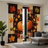 2 Pieces Autumn Pumpkin and Maple Leaf Print Curtains   Polyester Fabric   Suitable for Bedroom Living Room Decoration