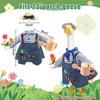 Gardener Porch Goose Outfit Set 2 Piece Clothes Fits 23 Inch Cement Plastic Goose Statue   Includes Hat  Scarf  Watering Can  Flower Pot  Tools
