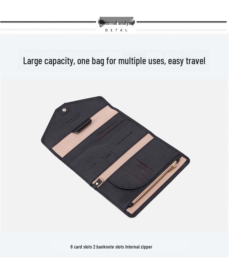 Tao Yin 2024 RFID Anti-Theft Passport and Card Holder: Simple, Solid Color, Multi-Functional for Travel