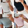 Elegant Women Summer Beach Short Sleeve Blouse T-shirt Slim Fit Crop Tank Top