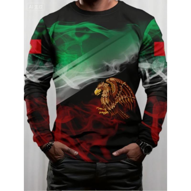 Men's Fashion Cool Graphic Long Sleeve, Casual Sports Outdoor Top
