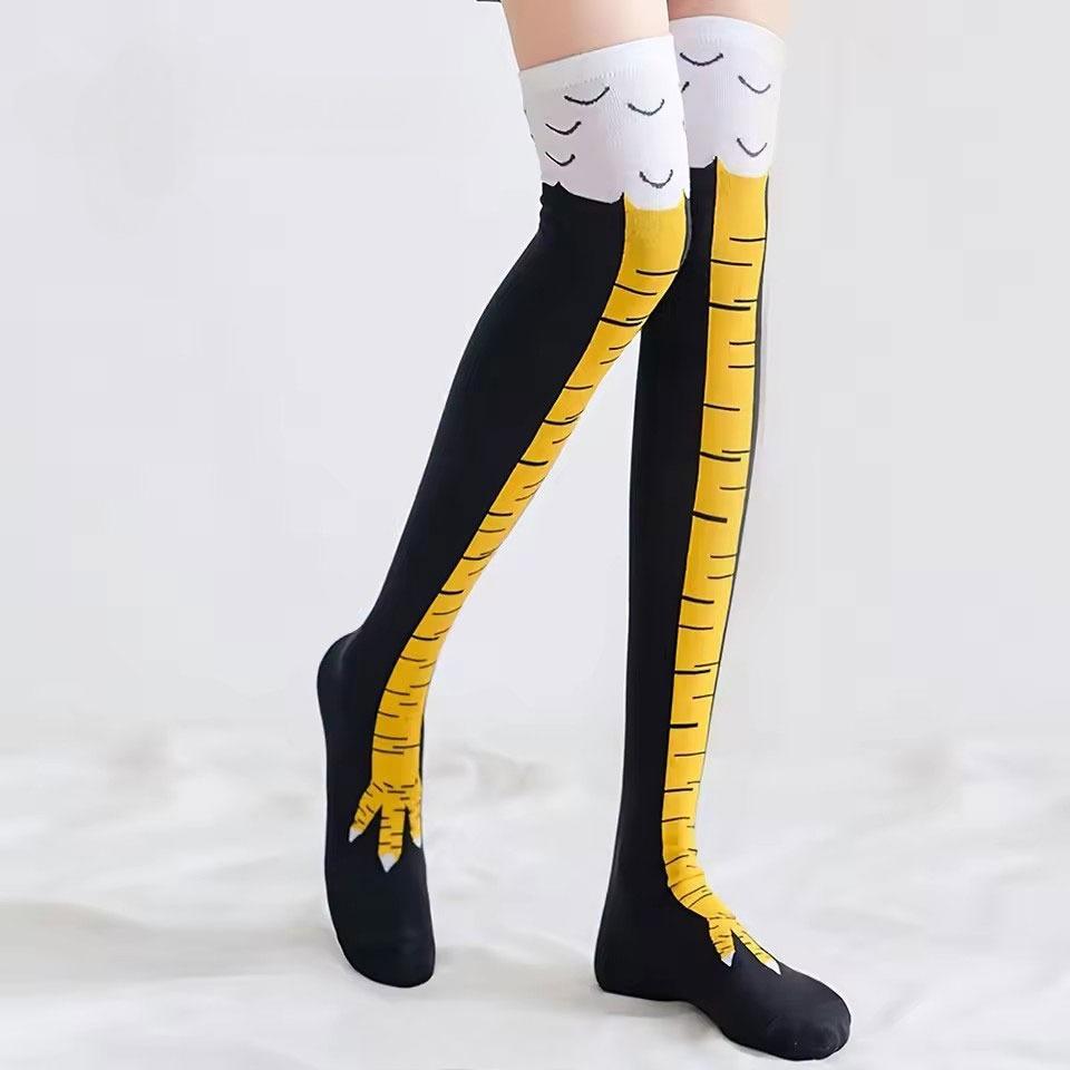 Funny Chicken Paw Stocking Over-knee Pressure Thin Leg Long Stockings Women Middle Socks Girls Socks