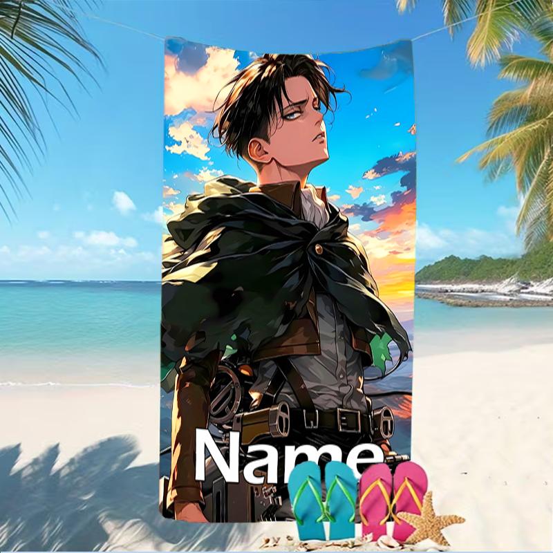 Customizable Personalized Beach Towels Attack On Titan Themed designs.Suitable for the Beach, Yoga, Sports;ideal As Beach Accessories