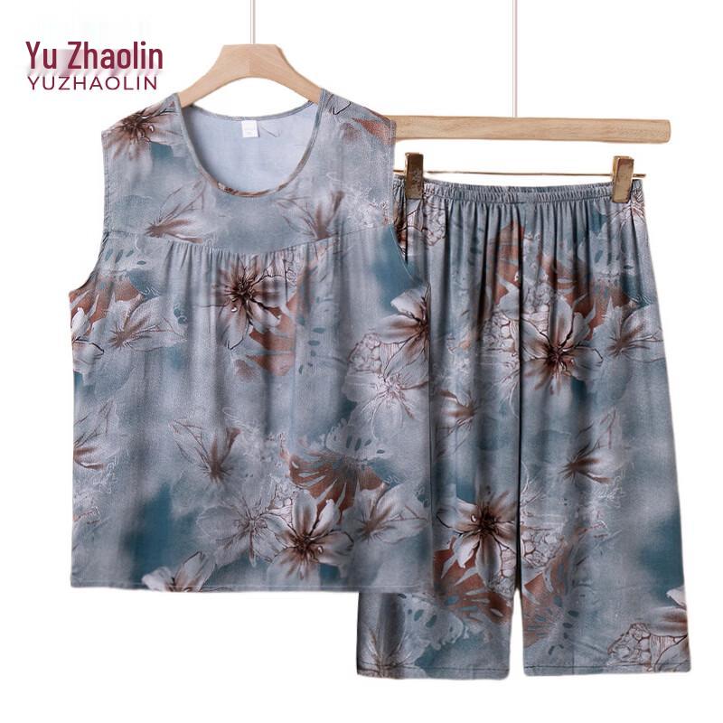 Yuzhaolin Women s Summer Sleeveless Pajama Set B-2XL