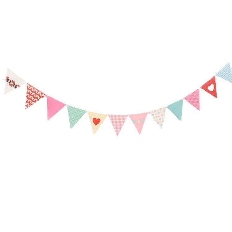 Children'S Day Birthday Party Decoration Pennant Love Polka Dot Birthday Flag Small Colorful Flag Customization
