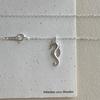 Korean White Copper Plated Seahorse Clavicle Chain Necklace