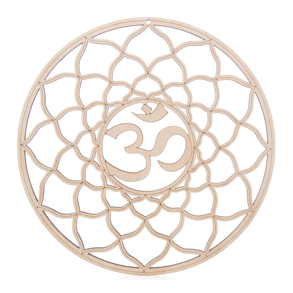 Home Decor Handmade Coasters Home Wall Decor Flower of Life Shape Flower Of Life Energy Mat Slice Wood Base Wooden Wall Sign Style 1-14cm