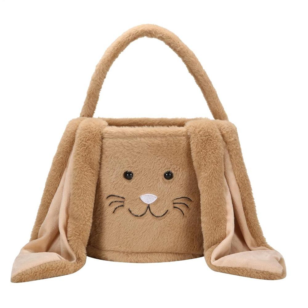 Large Capacity Bunny Storage Basket Portable Design Candy Basket Bunny Handbag Easter Celebration