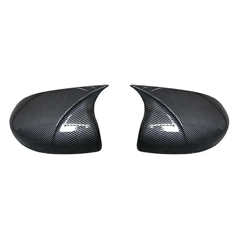 For Honda Fit Jazz GK5 2014- Horn Shape ABS Carbon Fiber Style Rear View Side Mirror Cover Rearview Caps Auto parts