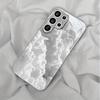 High-end cloud pattern silver-plated Phone Case for Samsung Galaxy S26 S25 S24 S23 S22 S20 FE Ultra Plus anti-drop Cover