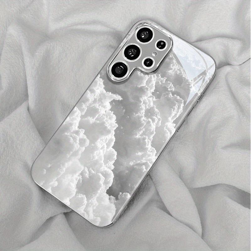 High-end cloud pattern silver-plated Phone Case for Samsung Galaxy S26 S25 S24 S23 S22 S20 FE Ultra Plus anti-drop Cover