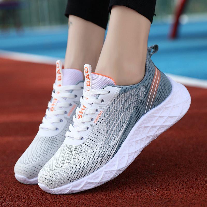 Breathable Mesh Sports Running Flying Weaving Women's Shoes