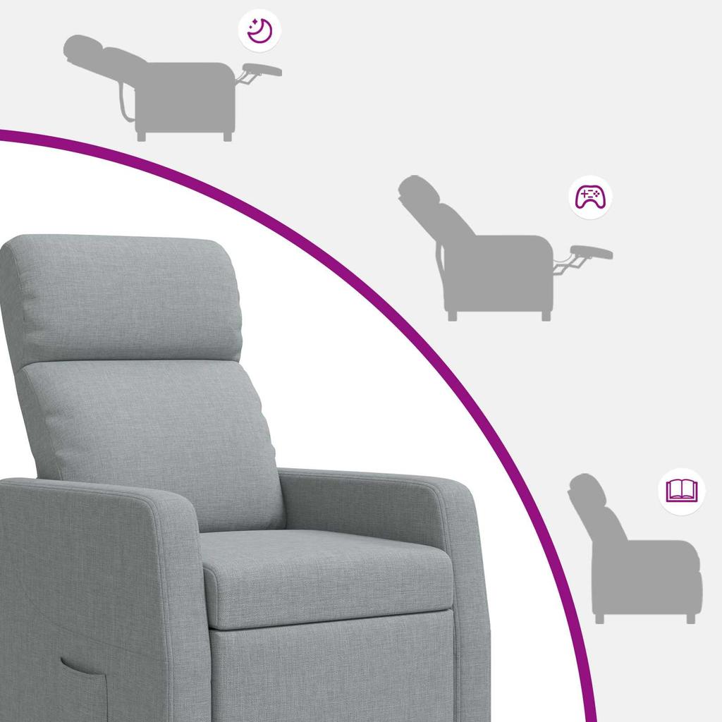 Recliner Light Gray Fabric