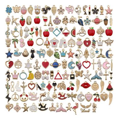 Animal Flower Mixed Enamel Charms Pendants Diy Bracelet Jewelry Making Craft