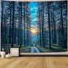 Zussun Natural Forest Tapestry Green Tree Wall Tapestry Bedroom Aesthetic Plant Stream Pool Landscape Small Tapestry Wall Hangin