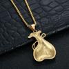 1pc Dollar Sign Gold Color 316L Stainless Steel Big Dollar Sign Pendant Chain Necklace for Women Hiphop Jewelry