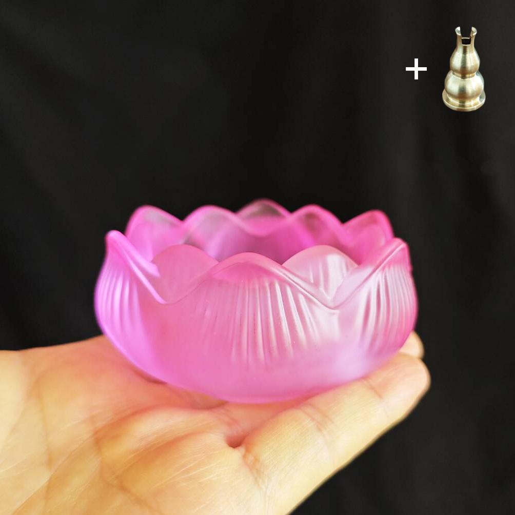 Creative Colored Glazed Lotus Incense Burner, Household Indoor Sandalwood Ash Collector Candle Holder, Tea Ceremony Zen Ornament
