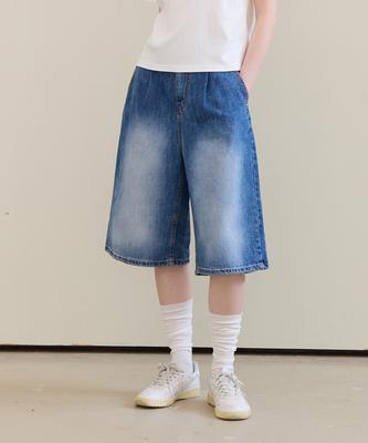 PANDORAFIT Pin Tuck Bermuda Denim Pants