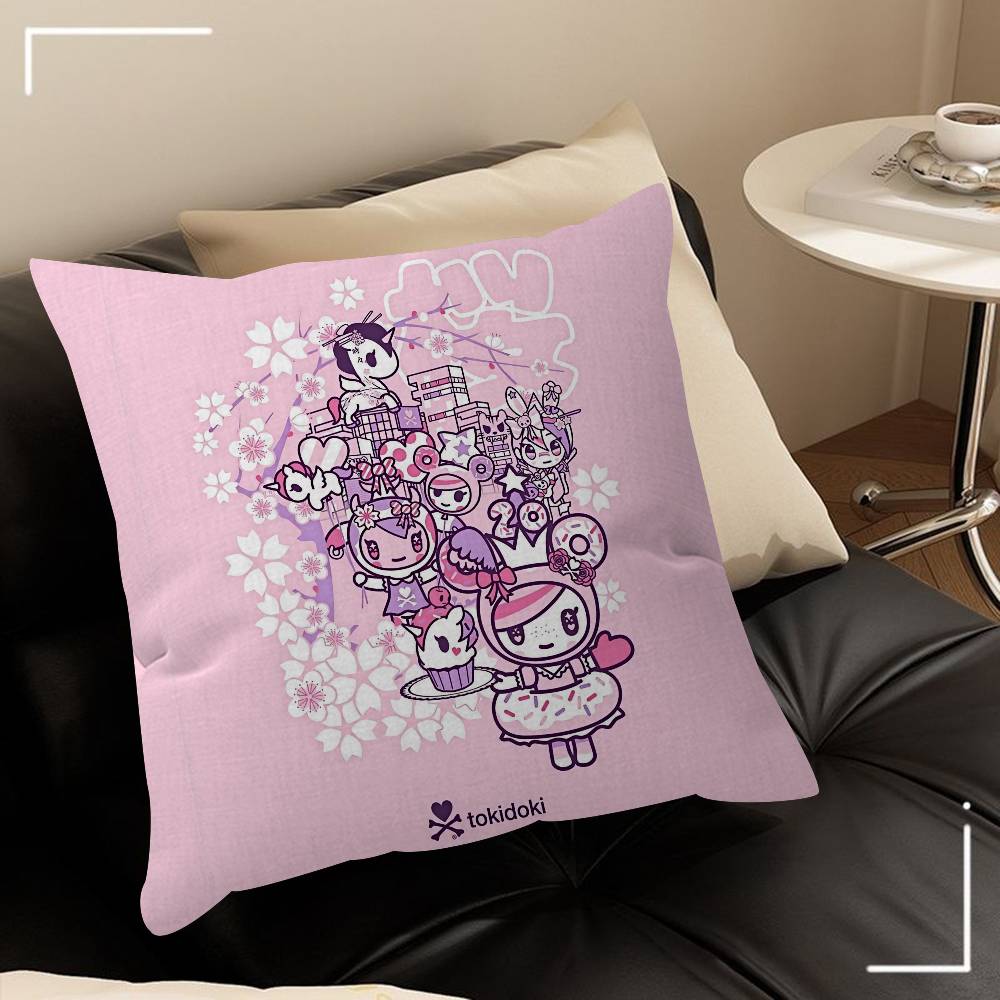 Japan Tokidoki cartoon   Office Cushion Pillowcase Car Cushion Cover45X45CM Lumbar Pillowcase Sofa Pillowcover