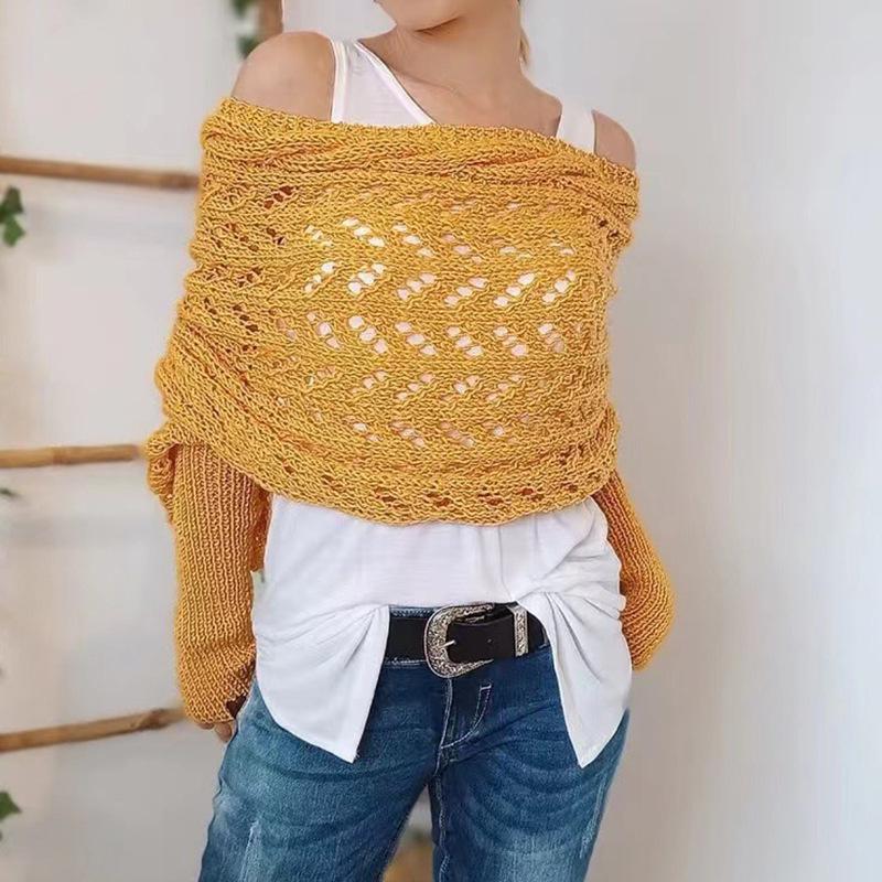 Women's High-Grade Knitted Meilun Shawl with Double Sleeves for Autumn and Winter