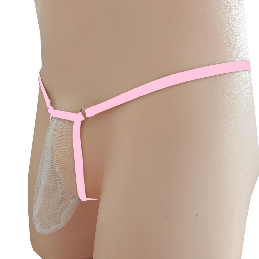 Men Mesh Underpants T-Back Thongs Underwear Briefs Sexy G String Thong Breathable Open Back Underpants See Through Jj Sleeve