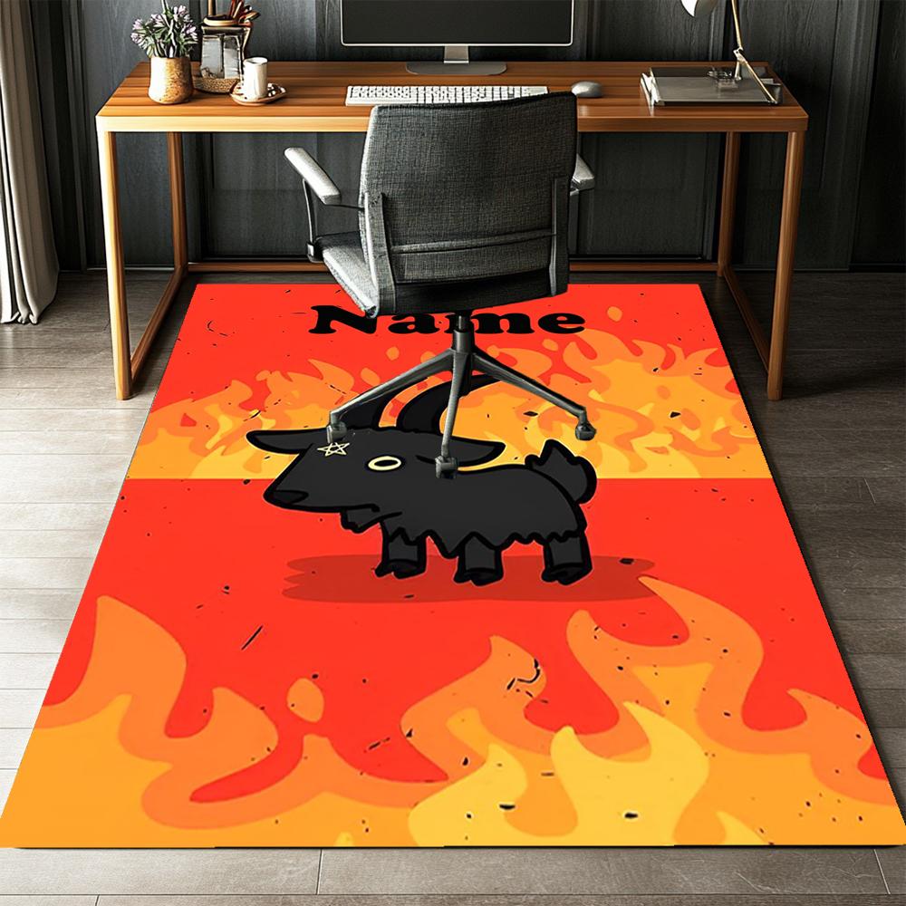 Custom Name Goat Printed Carpet,Rug for Office Chair Living Room Bedroom Kitchen Room Decor Gifts.
