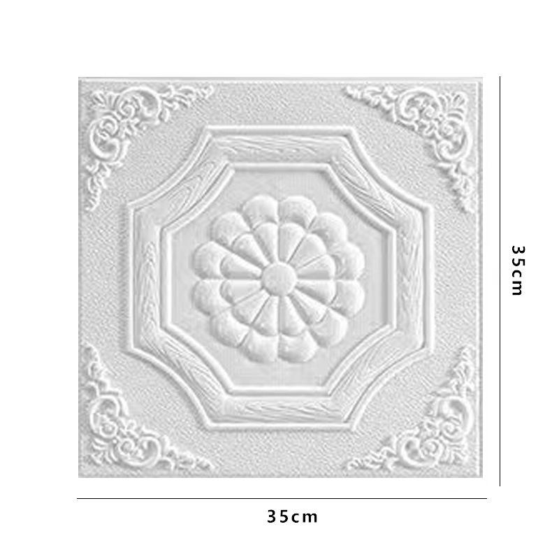 4Pcs 35*35CM Ceiling Bed Room Decor 3D Background Wallpaper Peel And Stick Waterproof Wall Stickers Anti-collision Home Decor