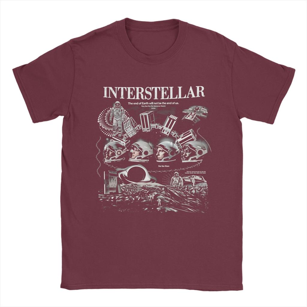 Interstellar Classic Movie T Shirts Unisex Cotton Vintage TShirts Round Neck  Tee Shirt Short Sleeve Clothing Plus Size