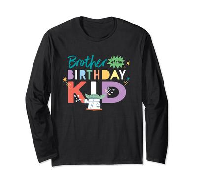 Grogu Mandalorian Toon Birthday Child Sibling Long Sleeve T-Shirt