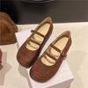 Flat bottom one-word buckle with square head Mary Jane shoes women's spring new versatile ballet shoes