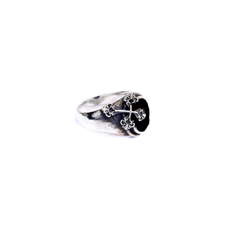 Bebello [Bs-279] 925 Silver Onyx Black Pinky Ring