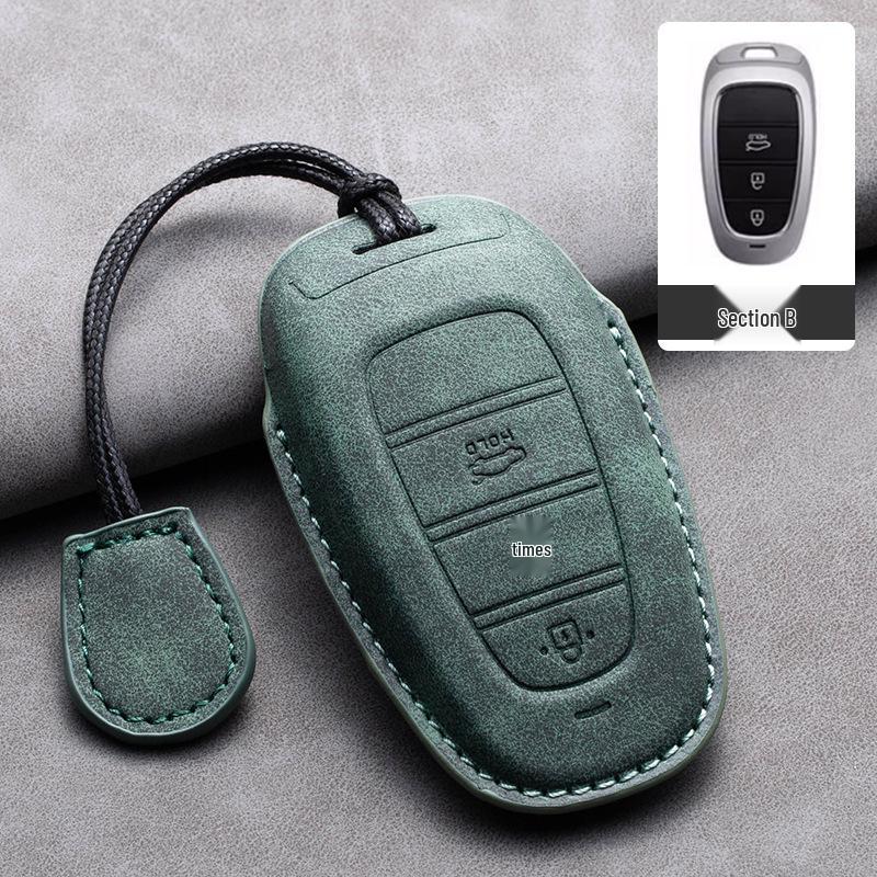 Nyckelfodral i läder för Hyundai: Kompatibel med IX35, Elantra, Mistra, Veloster, IX25, Verna