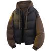 Mens Loose Fit Two-Piece Cotton Puffer Jacket 2026 Winter Casual Fashion Couple Coat