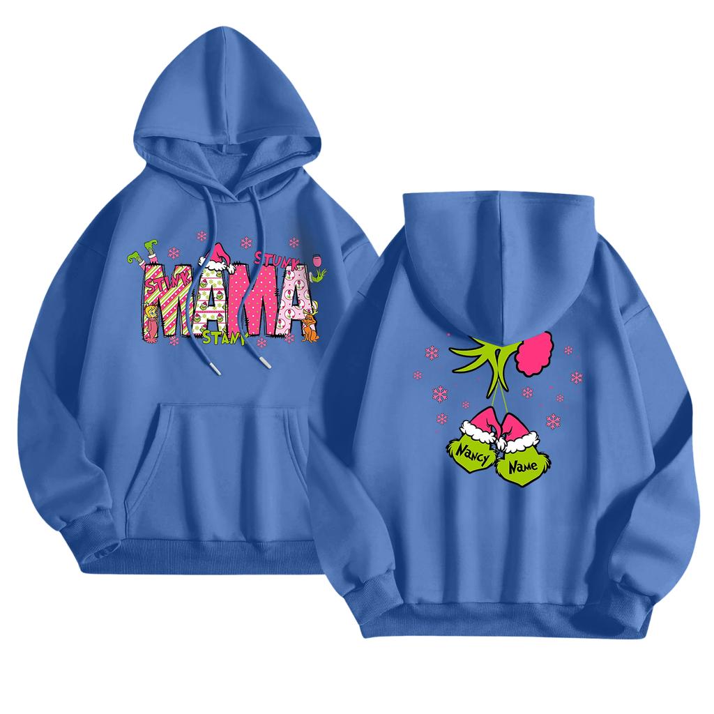 Women's Fashionable Casual Long-Sleeved Hooded Printed Sweatshirt