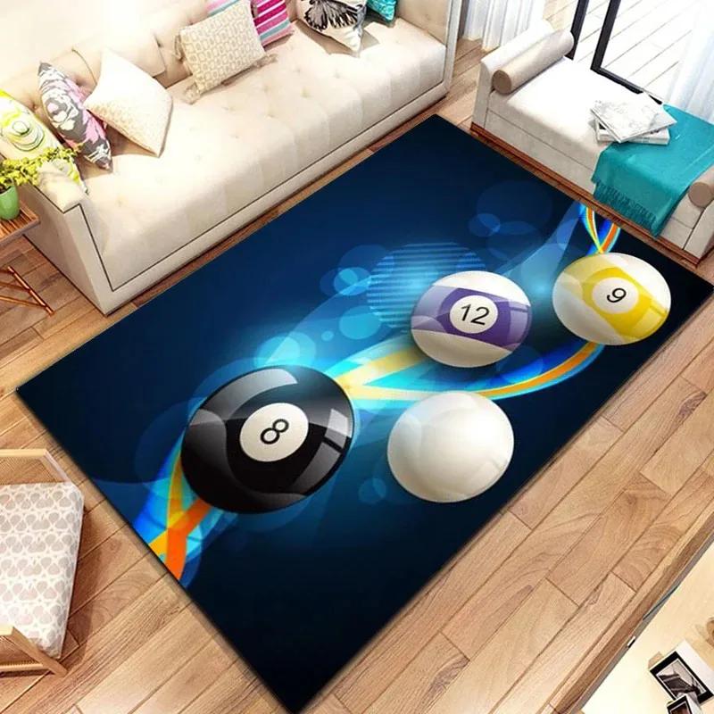 3D Bunter Snooker Billard Teppich Ball Sportbereich Teppich Für Wohn- Esszimmer Schlafzimmer Dekor Fußmatte Badezimmer Rutschfeste Teppiche