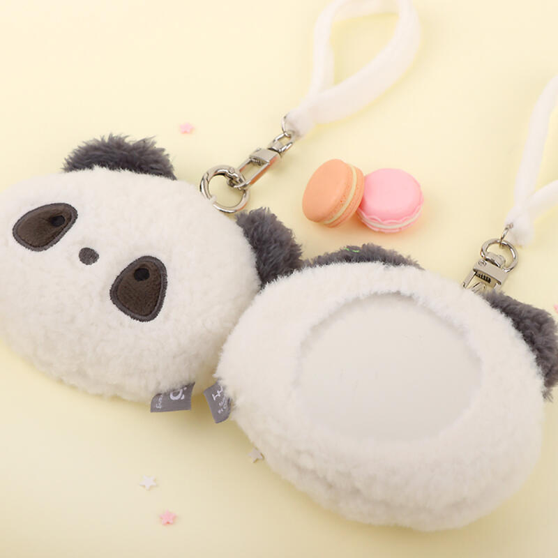 Pao Lang Panda Panda Cute Character Plush Mirror Keychain